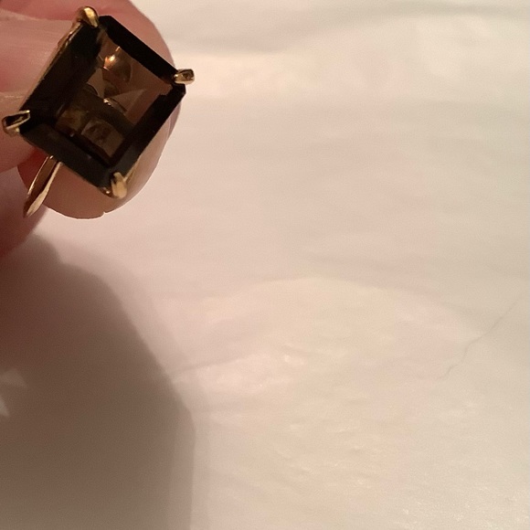 NEW Vintage Semi-precious Smoky Topaz Earrings screw on - Picture 6 of 8